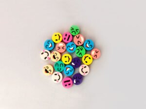 Polymer Clay Beads: Colorful Emoji Smile Face