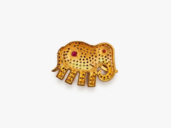 Elephant Pendant Back View Gold Plated Elephant Pendant