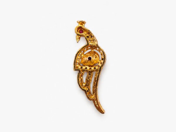 Peacock Pendant Back Gold Plated Peacock Pendant Back View
