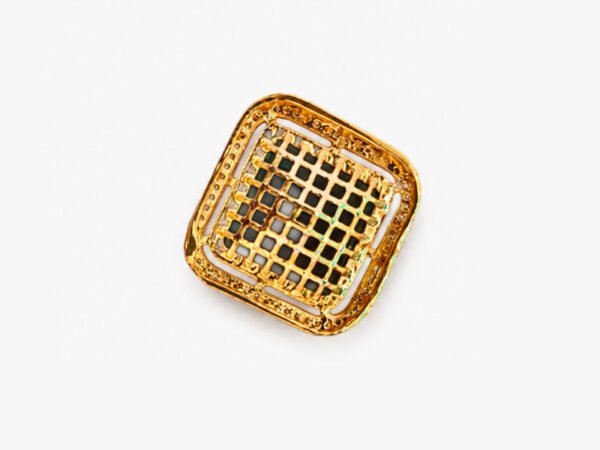 Square Rounded Pendant Back View Gold Plated Square Pendant