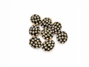 Rhinestone Enameled Oval Beads