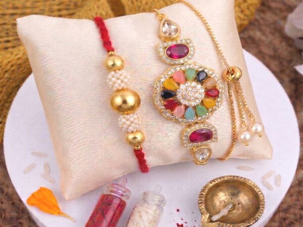 Kundan Couple Rakhi